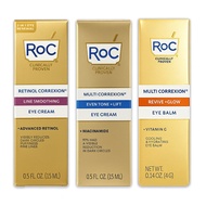 ROC Retinol Correxion Line Smoothing Eye Cream, Even Tone + Lift Eye Cream, Revive Glow Eye Balm, da