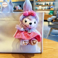 AHOUR Duffy Bear Plush Dolls, Cartoon Hanging Accessory Bow Bear Doll Keychain, Lovely Shirley Mei D