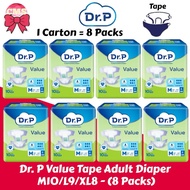 Dr. P Value Tape Level 6 Adult Diaper M10/ L9/ XL8 - (8 Packs)