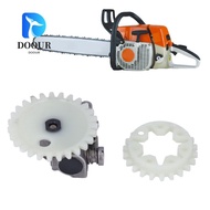 DOOURPH Chain Saw Oil Pump, Silver Compact Oil Pump Gear, Round Easy to Install Metal Oil Pump Worm 