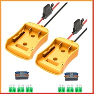 HOG 2pcs Power Adapter Power Battery Converter Kit With Fuses Wire Terminals Compatible For 20v Batteries