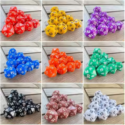 10PCS Polyhedral Dice D20 Dice 20mm Solid Color Acrylic 20 Sided Dice Game Dice for RPG MTG DND Dice