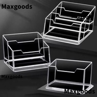 MAXGOODS 1Pcs Business Card Box, Display Stand  Transparent Bussiness Card Holder, School Office Sup