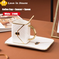 WGBTea Cup and Saucer Set Espresso Cup Handbag Styling Coffee Cups Porcelain Cup Ceramic Teacup with