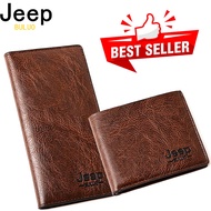 【LAZ Like】JEEP Men's Long Wallet Business Fashion Wallet PU Soft Leather Multi-Card Slot Large Capac