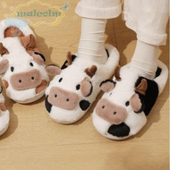 MALCOLM 1 pair Cow Plush Slippers, Non-slip Toe Wrap Winter Fluffy Slippers, Thick Sole Slippers War