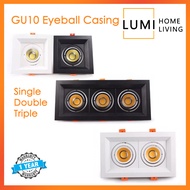GU10 Eyeball Spotlight Casing Holder Single Double Triple Bulb