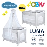 Comfy Baby Luna Baby Travel Cot | Baby Travel Playpen | Playpen Mattress