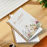 Spiral Notebook Christian Bible Verse Note Book - Psams 46:10 - Be Still - Gift - Floral Design Spir