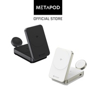 Mazer MagFold Trio Qi2 Certified 15W Foldable 3-in-1 Wireless Charger