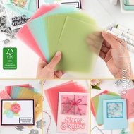 4 Sheets of A4 MIYUNA 110gsm Clear Color Paper - FSC Translucent Color Paper used to make cards, Vel