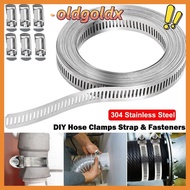 OLDGOLDX Hose Clamps, Adjustable 304 Stainless Steel Hose Clamp Strap,  Large Pipe Ducting Hose Clam