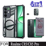 4In1 Realme C85 Pro With Magnetic Wireless Charging Sticker Shockproof Phone Case for RealmeC85 C71 