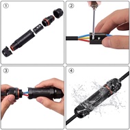 IP68 Waterproof Electrical Cable Wire 2/3 /4 Pin Connector Outdoor Plug Socket