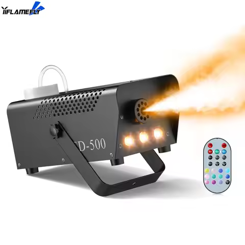 Yiflamefly Mini 500W RGB Smoke Machine Wedding Smoke Fog Machine Parties Club Remote Fog Ejector for