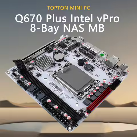 Q670 8-Bay NAS Mini-ITX Motherboard LGA1700(Support 12th/13th/14th Gen Desktop Processor), 8* SATA3.