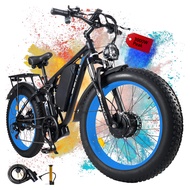 Dual-Motor 4000W/3000W Peak Fat-Tire Electric-Bike for Adults-Women-Men - with 52V 30AH/25AH Battery