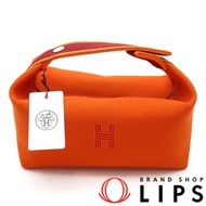 愛馬仕 Bride à Black PM 棉帆布女士手提包 橙色 Feu [二手]