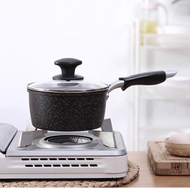 YK - 日本麥飯石單柄湯煲(單柄20cm)易潔鍋 單柄煲 湯鍋 煮麵條鍋 奶鍋 不黏塗層 明火#電磁爐適用