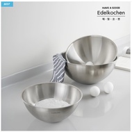 [Genuine Edelkochen] Serie Edelkochen Stainless Steel Mixing Bowl 20cm-24cm-28cm 304 Stainless Steel To Ensure Food Safety