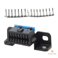 [AuraYuer] OBD2 16Pin Connector OBD2 OBD 2 16Pin Female Angle Connector OBD Female Wire Sockets OBDI