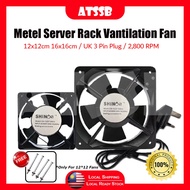 ATSSB Ventilation Fan For Server Rack Mount 12CM / 16CM 2 Wires Axial Cooling Fan Metal AC 220V 240V