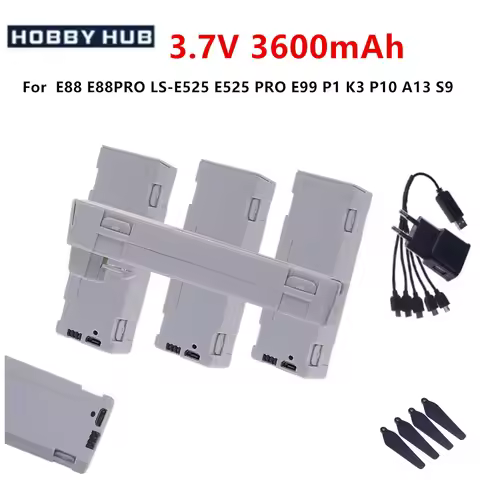 3.7V 3600mAh Rechargeable Li-ion Battery or Charger For RC Drone E88 E88PRO E99 S2 P1 K3 P10 A13 S98