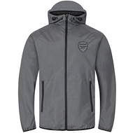 Arsenal FC Official Gift Mens Shower Jacket Windbreaker Peaked Hood Grey 3XL