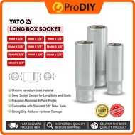 YATO Long Box Socket 3/8 Inch 1Pcs Kepala Box Socket Ratchet Wrench Tool Hexagonal Heavy Duty CrV Du