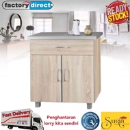 Suria - 2 Door+1 Drawer Kitchen Cabinet 3Ft / Low Cabinet / Almari Dapur (Wenge )