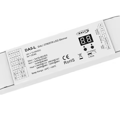 Skydance DA5-L(DT6/DT8)DALI LED Dimmer 5Channel Controller Constant Voltage For RGB RGBCCT LED Strip