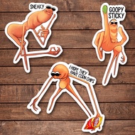 สติกเกอร์ Fanart Shh Sneaky Worm Marcus VRchat 3/6/15ชิ้น - คงทนและป้องกันรังสี UV ผิวเงา สำหรับ แล็