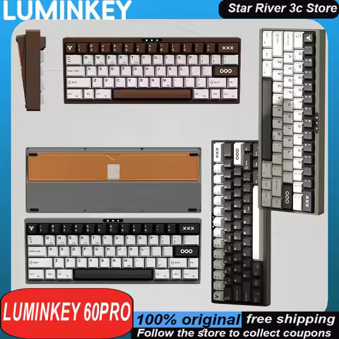 LUMINKEY 60PRO Mechanical Keyboard Wireless Tri Mode Aluminum Alloy GASKET Structure 61keys PBT Cust