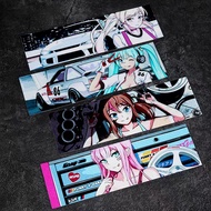 JDM Anime Girl Reflective Car Sticker Decor Motorcycle Scooter Electric Vehicle Automobile Body Wind
