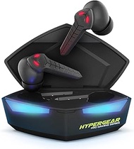 HYPERGEAR Wireless Gaming Earbuds with Noise-Isolating Ear Gels, Touch Controls True Wireless Gaming Earphones, 3D Positional Audio &amp; 60ms Ultra-Low Latency, Quick Pairing Secure in-Ear Fit [Black]