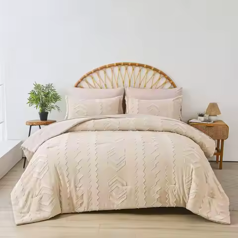 7-Piece Cozy Cut Flower Comforter Sets Queen - Soft Microfiber, Lightweight, Breathable - Twin/Full/