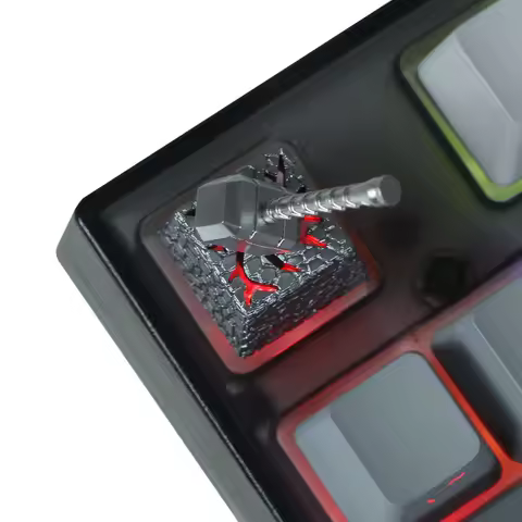 3D stereoscopic Keycaps 2In1 Thor Hammer resin keycap Magnetic transparent personality keycap ESC Me