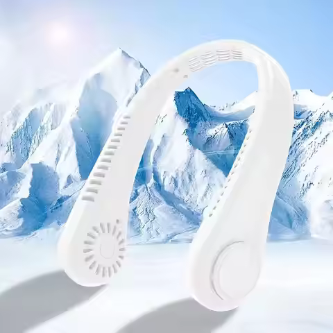 2026 Hanging Neck Fan Portable USB Charging Mini Neck Hanging Fan Vaneless Air Cooler Outdoor Silent
