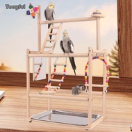 [Tooyful] Bird Playground Wooden Parrot Platform Stand Exercise Perch Activity Toy for Parakeet Conu