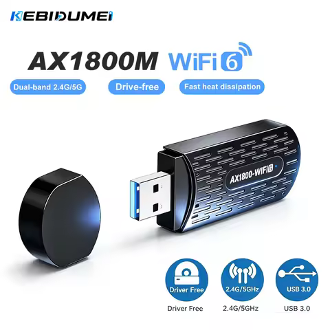 KEBIDUMEI 1800Mbps Adaptador Wifi 6 Usb 3.0 Adapter 5Ghz AX1800 Antena Para PC Ethernet Dongle AC600