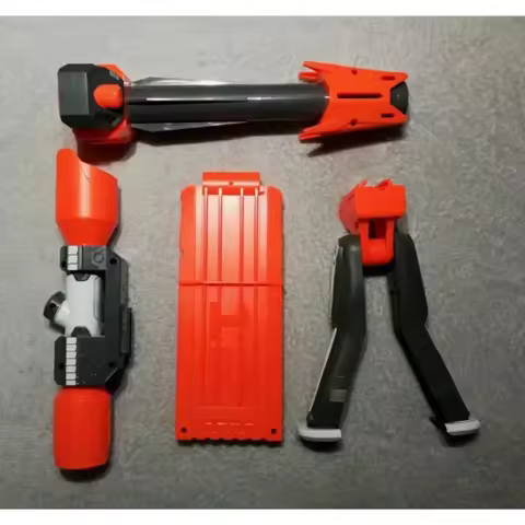 4pcs/set Modified Part Front Tube/Folding Bipod/12 Soft Bullets Ammo Cartridge Dart Gun Clips/Sighti