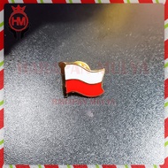 Poland Country Flag Collar Brooch Cyprus Flag Pin Polish Flag Pin Brass Material - HM