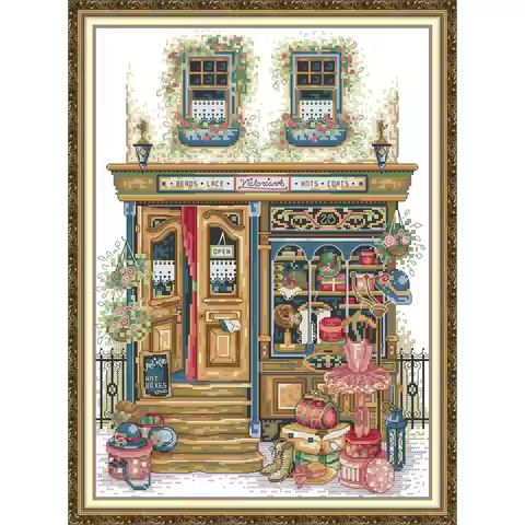 Joy Sunday-Pre-printed Cross Stitch Kit, DIY Easy Pattern, Aida 14, 11CT Stamped Fabric Embroidery S