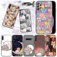 Samsung A12 A22 A32 A52 4G A32 A42 A52 5G Anime Art cat Shockproof soft black phone case