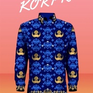 KATUN KEMEJA Men's Batik Shirt for Civil Servants, ASN, KORPRI 2025 Uniform, Black Tumpal Hand Colla