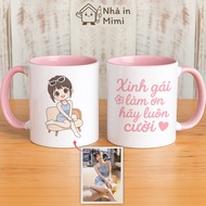 Ceramic Cups Beautiful Girls Ceramic Cups Printed with Chibi Images on Demand, Gifts, Birthdays, Mar