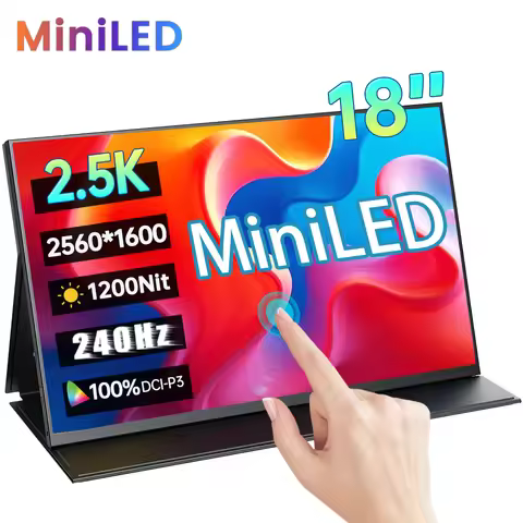 18 Inch 2.5K 240Hz MiniLED Portable Monitor 2560*1600P 1200Nit 100%DCI-P3 HDR IPS Screen Gaming Disp