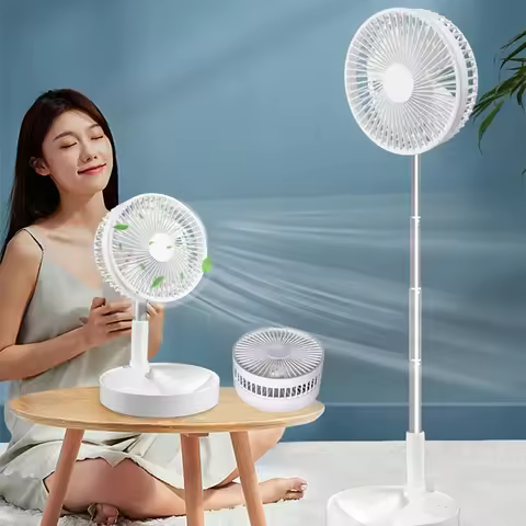 Outdoor Pedestal Telescopic Storage Adjustable Rechargeable Mini Fan Rechargeable Battery Usb Desk T