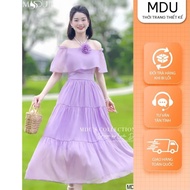 Lady Dress MDU2950 Off Shoulder Design, Exquisite Flower Applique from MDU K66-D1-5