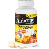 Airborne Vitamin C 1000mg (per Serving) - Citrus Chewable Tablets (96 Count in a Box) - Packaging Ma